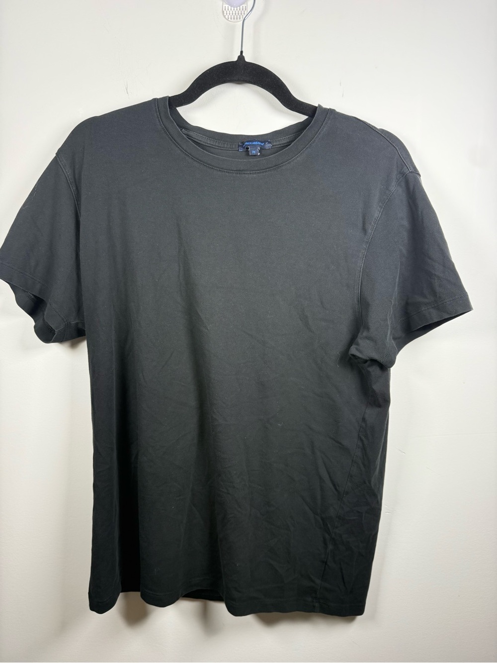 PATRICK ASSARAF | Black Pima Cotton Tee Shirt Size M